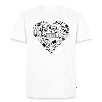 J'aime le football | Stade de sports de balle - T-shirt Premium bio Homme - blanc - Devant - Nico (187cm)
