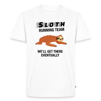 Sloth Running Team - Marathon Run Runner - Men's Premium Organic T-Shirt - white - Front - Nico (187cm)