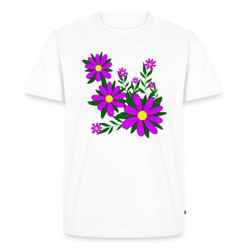 Motif fleur vrille marguerite fleur florale - T-shirt Premium bio Homme - blanc - Devant - Nico (187cm)