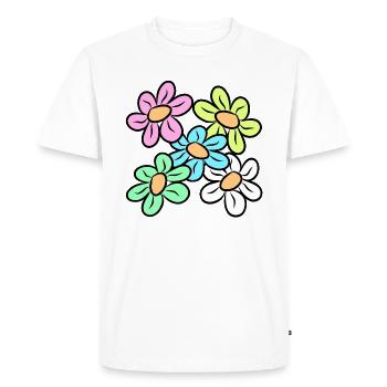 fleur colorée motif floral vrille florale florale - T-shirt Premium bio Homme - blanc - Devant - Nico (187cm)