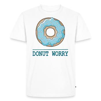 Donut Worry - Men's Premium Organic T-Shirt - white - Front - Nico (187cm)