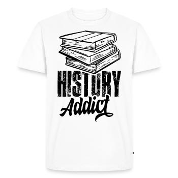 Addicted to History Nerd History Teacher - Men's Premium Organic T-Shirt - white - Front - Nico (187cm)