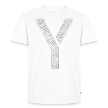 Y Letter - Hatching - Men's Premium Organic T-Shirt - white - Front - Nico (187cm)