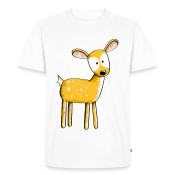 Faon mignon - cerf - cerf - renne - cerf - bande dessinée - T-shirt Premium bio Homme - blanc - Devant - Nico (187cm)