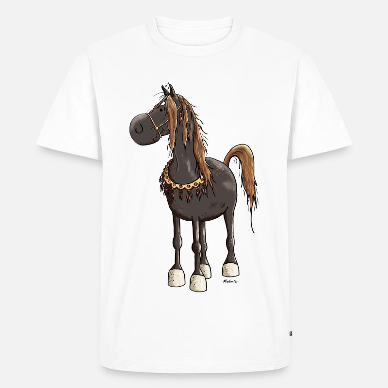Pfiffiges Araber Pferd - Araber - Männer Premium Bio T-Shirt - Weiß