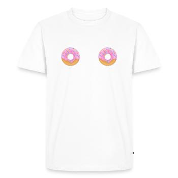 Seins de beignet seins seins - T-shirt Premium bio Homme - blanc - Devant - Nico (187cm)