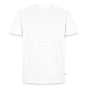 Bienvenue Toutes les tailles Toutes les couleurs Toutes les cultures Toutes - T-shirt Premium bio Homme - blanc - Devant - Nico (187cm)