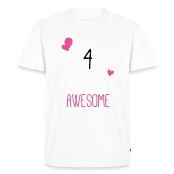 Funny Birthday 4 And Still Awesome - Men's Premium Organic T-Shirt - white - Front - Nico (187cm)
