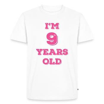 Funny Birthday I'm 9 Years Old - Men's Premium Organic T-Shirt - white - Front - Nico (187cm)