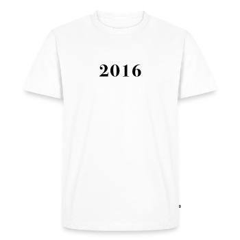 Drôle d’anniversaire numéro limité 2016 - T-shirt Premium bio Homme - blanc - Devant - Nico (187cm)