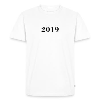 Drôle d’anniversaire numéro limité 2019 - T-shirt Premium bio Homme - blanc - Devant - Nico (187cm)