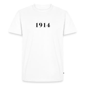 Drôle d’anniversaire numéro limité 1914 - T-shirt Premium bio Homme - blanc - Devant - Nico (187cm)