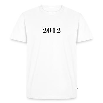 Drôle d’anniversaire numéro limité 2012 - T-shirt Premium bio Homme - blanc - Devant - Nico (187cm)