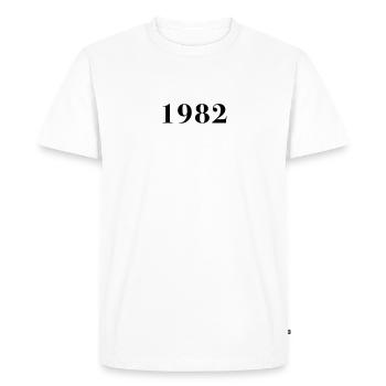 Funny Birthday Limited Numéro 1982 - T-shirt Premium bio Homme - blanc - Devant - Nico (187cm)