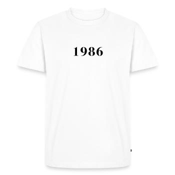 Funny Birthday Limited Numéro 1986 - T-shirt Premium bio Homme - blanc - Devant - Nico (187cm)