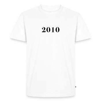 Drôle d’anniversaire numéro limité 2010 - T-shirt Premium bio Homme - blanc - Devant - Nico (187cm)
