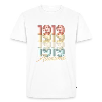 Funny Birthday Awesome 1919 - Men's Premium Organic T-Shirt - white - Front - Nico (187cm)