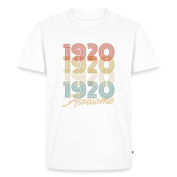 Drôle d’anniversaire génial 1920 - T-shirt Premium bio Homme - blanc - Devant - Nico (187cm)