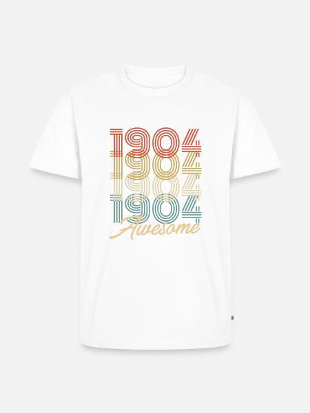 Funny Birthday Awesome 1904 - Men's Premium Organic T-Shirt - white