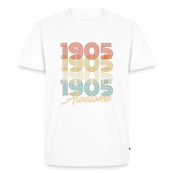Funny Birthday Awesome 1905 - Men's Premium Organic T-Shirt - white - Front - Nico (187cm)