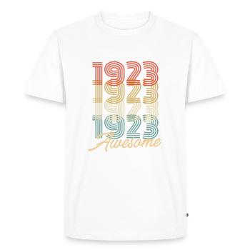 Funny Birthday Awesome 1923 - Men's Premium Organic T-Shirt - white - Front - Nico (187cm)