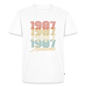 Drôle d’anniversaire génial 1987 - T-shirt Premium bio Homme - blanc - Devant - Nico (187cm)