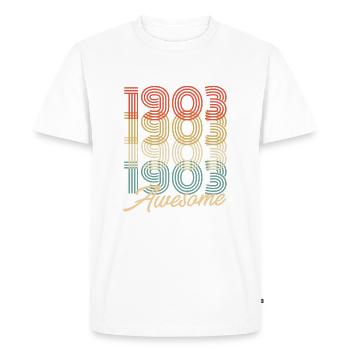 Funny Birthday Awesome 1903 - Men's Premium Organic T-Shirt - white - Front - Nico (187cm)