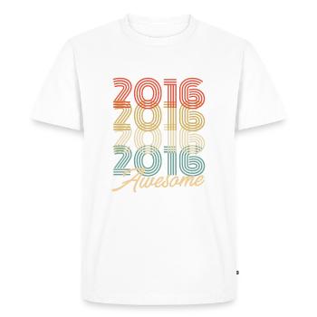 Drôle d’anniversaire génial 2016 - T-shirt Premium bio Homme - blanc - Devant - Nico (187cm)