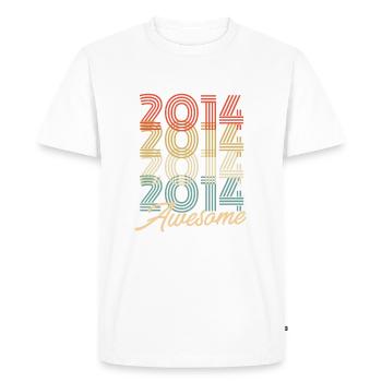 Funny Birthday Awesome 2014 - Men's Premium Organic T-Shirt - white - Front - Nico (187cm)