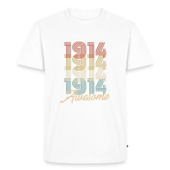 Drôle d’anniversaire génial 1914 - T-shirt Premium bio Homme - blanc - Devant - Nico (187cm)