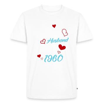 Meilleur mari depuis 1960 mariage - T-shirt Premium bio Homme - blanc - Devant - Nico (187cm)