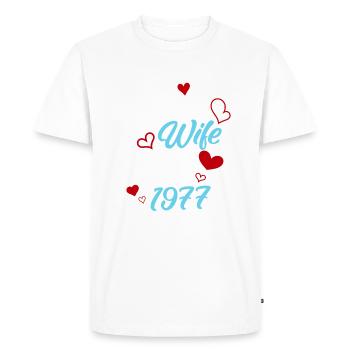 Anniversaire Meilleure épouse depuis 1977 Mariage - T-shirt Premium bio Homme - blanc - Devant - Nico (187cm)