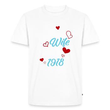 Anniversary Best Wife Since 1918 Wedding - Men's Premium Organic T-Shirt - white - Front - Nico (187cm)