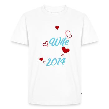 Anniversary Best Wife Since 2014 Wedding - Men's Premium Organic T-Shirt - white - Front - Nico (187cm)