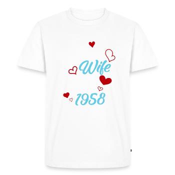 Anniversaire Meilleure épouse depuis 1958 Mariage - T-shirt Premium bio Homme - blanc - Devant - Nico (187cm)