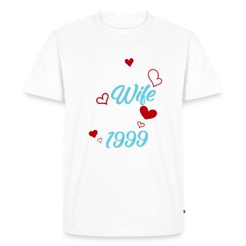 Anniversary Best Wife Since 1999 Wedding - Men's Premium Organic T-Shirt - white - Front - Nico (187cm)