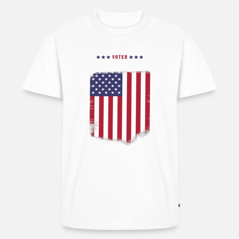 Wählerkellnerin - Männer Premium Bio T-Shirt - Weiß