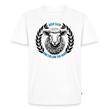 Les moutons restent calmes et suivent le troupeau - T-shirt Premium bio Homme - blanc - Devant - Nico (187cm)