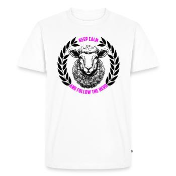Les moutons restent calmes et suivent le troupeau - T-shirt Premium bio Homme - blanc - Devant - Nico (187cm)