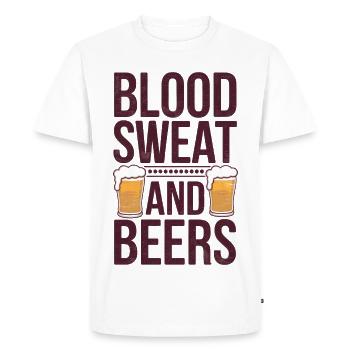 Blood Sweat And Beers - Men's Premium Organic T-Shirt - white - Front - Nico (187cm)