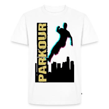 Parkour - T-shirt Premium bio Homme - blanc - Devant - Nico (187cm)