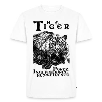 LE TIGRE - T-shirt Premium bio Homme - blanc - Devant - Nico (187cm)