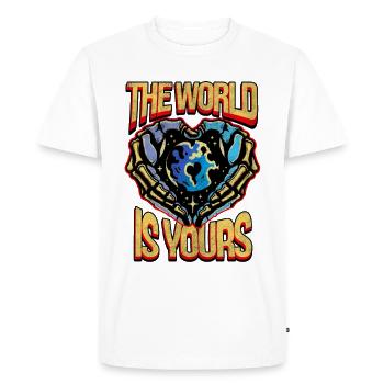 Le monde est à toi - T-shirt Premium bio Homme - blanc - Devant - Nico (187cm)