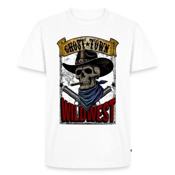 Ville fantôme - Far West - T-shirt Premium bio Homme - blanc - Devant - Nico (187cm)