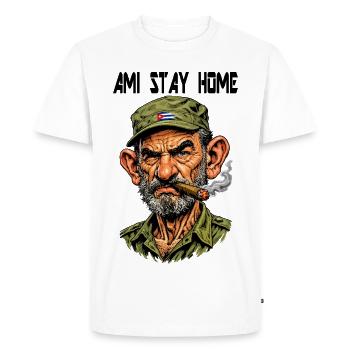 Cuban Veteran with Cigar - Men's Premium Organic T-Shirt - white - Front - Nico (187cm)