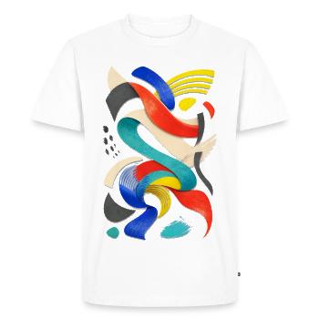 Abstrait coloré en rubans - T-shirt Premium bio Homme - blanc - Devant - Nico (187cm)