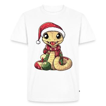 Serpent Cobra Noël - T-shirt Premium bio Homme - blanc - Devant - Nico (187cm)