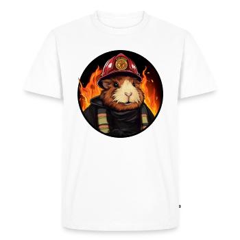 Pompiers cochons d’Inde - T-shirt Premium bio Homme - blanc - Devant - Nico (187cm)