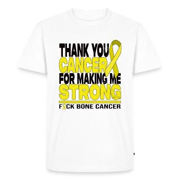 Merci Cancer de m’avoir rendu fort - F* Cancer - T-shirt Premium bio Homme - blanc - Devant - Nico (187cm)