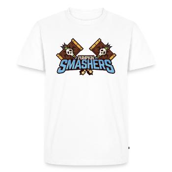Halloween Pumpkin Smashers Squad Badge - Men's Premium Organic T-Shirt - white - Front - Nico (187cm)